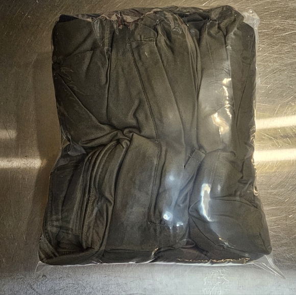 George Mens XL Olive Green Windbreaker Jacket Zipper Pockets Blue Fleece Inside - Picture 7 of 9